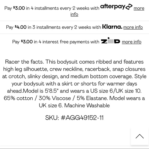 Nasty Gal Racer High-Leg Ribbed Bodysuit Size: 2 - Picture 5 of 10